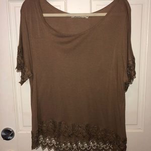 Brown Lace T shirt